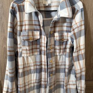 Wallflower Blue and Brown Plaid Shirt